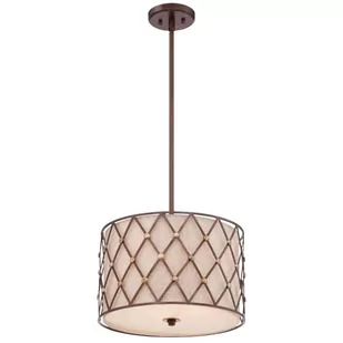 Elstead Lighting Lampa wisząca BROWN LATTICE QZ/BROWNLATT/P/M - Lighting QZ/BROWNLATT/P/M - Lampy sufitowe - miniaturka - grafika 1