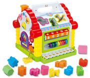 Przybory szkolne - Huile Toys Interaktywny Edukacyjny Multi Domek z Pianinkiem Liczydło 1017449 739 - miniaturka - grafika 1