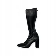 Kozaki damskie - Czarne kozaki damskie słupek Franco Sarto 37,5 - miniaturka - grafika 1