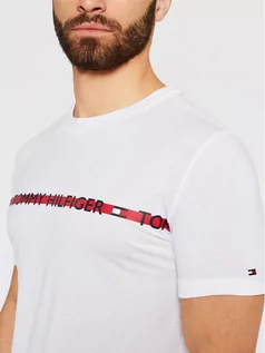 Koszulki męskie - Tommy Hilfiger T-Shirt Logo UM0UM01915 Biały Regular Fit - grafika 1