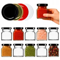 Pojemniki kuchenne - 50x SŁOIKI NA PRZETWORY PRZYPRAWY MIÓD DŻEMY KONFITURY 120ML MAŁE SŁOICZKI - miniaturka - grafika 1