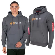 Odzież taktyczna i umundurowanie - Bluza z kapturem Alpha Industries Alpha Label 118331 136 - Grafitowa - miniaturka - grafika 1