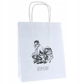 Akcesoria do pakowania - torebka papierowa z nadrukiem dzień kobiet mała 18x8x22cm elegancka torba - miniaturka - grafika 1