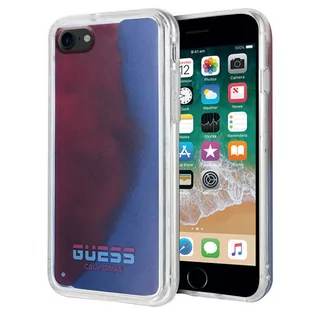 Guess California - Etui iPhone 8 / 7 Glow in the Dark Sand/Red - Etui i futerały do telefonów - miniaturka - grafika 1