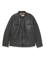 Bluzy męskie - camel active Męska bluza 431580/1L21 Leather Blouson, antracytowa, 60, anthra - miniaturka - grafika 1