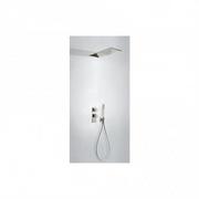 Słuchawki prysznicowe - TRES 20625202AC Zestaw natryskowy z baterią termostatyczną BLOCK - miniaturka - grafika 1