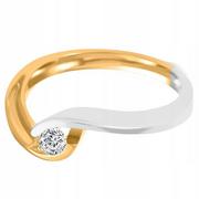 Pierścionki - Złoty Pierścionek Zaręczynowy 585 Brylant 10r - miniaturka - grafika 1
