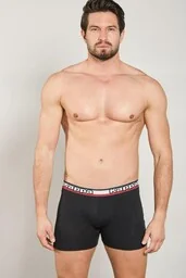 Bokserki męskie bawełniane czarne (2pack) w sportowym stylu Kappa K1214 - Majtki męskie - miniaturka - grafika 1