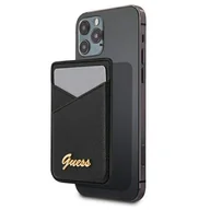 Etui na dokumenty i karty - Guess Wallet Card Slot GUWMSSASLBK MagSafe Saffiano czarny/black - miniaturka - grafika 1
