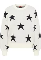 Swetry damskie - myMo ROCKS Damski sweter z dzianiny ucy, wełniany biały czarny, M/L, wełniany biały czarny, M-L - miniaturka - grafika 1