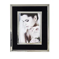 Ramki na zdjęcia - Art-Pol Metalowa ramka na zdjęcia 13 x 18 cm (czarna ze srebrnymi ramkami) - miniaturka - grafika 1