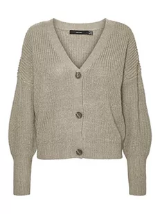 Vero Moda Kobiety Vmlea Ls Kardigan, Szary, XS - Swetry damskie - miniaturka - grafika 1