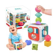 Sortery dla dzieci - Sorter Kostka Zabawka Sensoryczna Klocki Dla Dzieci Układanka - miniaturka - grafika 1