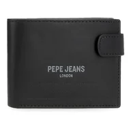 Portfele - Pepe Jeans Deep Portfel poziomy z zatrzaskiem Czarny 11x8,5x1 cm Skóra by Joumma Bags, Czarny (Black), Talla única, Portfel poziomy z zapięciem na klik - miniaturka - grafika 1