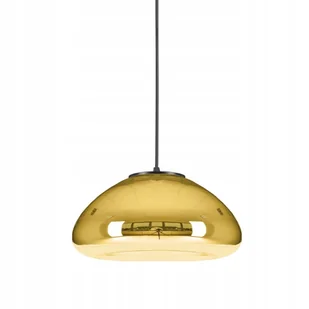Lampa Sufitowa Wisząca Szklana Lustrzana Złota - Lampy sufitowe - miniaturka - grafika 1