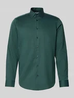 Koszule męskie - Koszula biznesowa o kroju regular fit z bawełny z kołnierzykiem typu kent - miniaturka - grafika 1