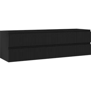 Mexen Rivel szafka łazienkowa podumywalkowa 160 cm, 2 szuflady, ryflowana , czarna mat - 91A20-16047-2-BFF71 - Szafki łazienkowe - miniaturka - grafika 1