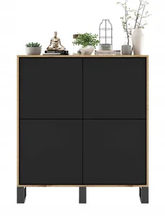 Komoda Industrialna komoda Loft czarny Mat 113 cm - Komody - miniaturka - grafika 1