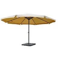 Parasole ogrodowe - Parasol Meran Pro, parasol gastronomiczny z falbaną Ø 5m poliester/aluminium 28kg ~ kremowy ze stojakiem - miniaturka - grafika 1
