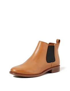 Kozaki damskie - Clarks Damskie buty Taylor Shine_z krótką cholewką, kozaki Chelsea Boots, Braun Tan Leatherther, 43 EU - grafika 1