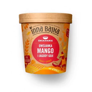 Inna Bajka | Aybioo Sp. z o.o. ul. Poznańska 16 lo Inna Bajka | Aybioo Sp z o.o ul Poznańska 16 lo Owsianka mango i jagody goji 70 g Inna Bajka M00-38AD-4341F - Szybkie dania obiadowe - miniaturka - grafika 1