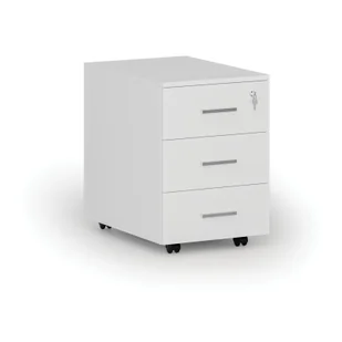 Kontenerek biurowy mobilny SEGMENT, 3 szuflady, 430 x 546 x 619 mm, biały - Szafki biurowe - miniaturka - grafika 1