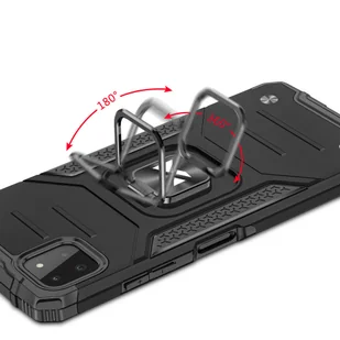 Wozinsky Ring Armor pancerne hybrydowe etui pokrowiec + magnetyczny uchwyt Samsung Galaxy A22 4G czarny - Etui i futerały do telefonów - miniaturka - grafika 5