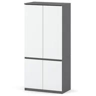 Szafy - Szafa Do Przedpokoju Garderoba 80cm Z Półkami Sypialnia Szara Biała Mat - miniaturka - grafika 1