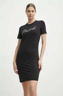 Sukienki - Puma sukienka kolor czarny mini dopasowana 679674 - grafika 1