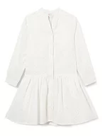 Sukienki - Mimo Dziewczęca (Kids) Letnia sukienka dla dziewczynek 24930131, biała wełna ze srebrnymi paskami i kropkami, 122, Biała wełna ze srebrnymi paskami i kropkami, 122 cm - miniaturka - grafika 1