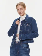 Kurtki damskie - Tommy Jeans Kurtka jeansowa Izzie DW0DW17211 Granatowy Slim Fit - miniaturka - grafika 1
