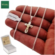 Biżuteria dla dzieci - Srebrny Komunijny Łańcuszek + Krzyżyk 925 + Grawer Dla Chłopca Dziewczynki - miniaturka - grafika 1