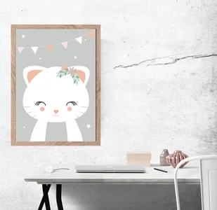 Plakat, Kotek szare tło, 30x40 cm - Plakaty Plakat, Kotek szare tło, 30x40 cm - Plakaty - miniaturka - grafika 1