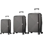 Walizki - Zestaw walizek SEMI LINE T5826-0 Czarny - miniaturka - grafika 1