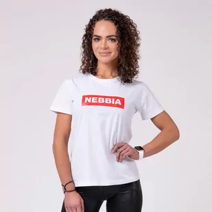 Koszulka fitness damska Nebbia Basic biała - Koszulki sportowe damskie - miniaturka - grafika 1