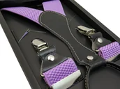 Dodatki do ubrań - Jasnofioletowe - wrzosowe szelki do spodni SZ18 - miniaturka - grafika 1