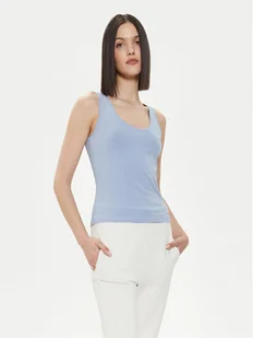 4F Top 4FWSS24TSLEF041 Błękitny Slim Fit - Koszulki i topy damskie - miniaturka - grafika 1