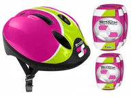 Kaski rowerowe - kask rowerowy/skate z ochraniaczami dziewczęcy różowy 52-56 cm - miniaturka - grafika 1