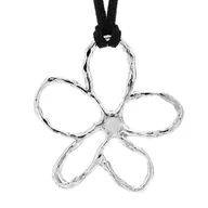 Naszyjniki - Srebrny naszyjnik kwiat na rzemyku BLOSSOM - miniaturka - grafika 1