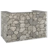 Kosze na śmieci - shumee shumee Gabionowa osłona do koszy na śmieci stal 180x100x110 cm - miniaturka - grafika 1