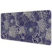 Podkładki na biurko - Mata ochronna na biurko Kwiatowy niebieski wzór 90x45 cm - miniaturka - grafika 1