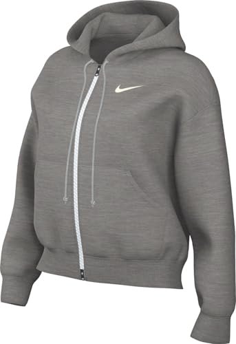 Nike Sportswear Phoenix HJ0995-063, damska bluza z kapturem, z zamkiem błyskawicznym na całej długości, Dk Grey Heather/Sail, HJ0995-063, 2XL