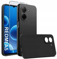 Etui i futerały do telefonów - Etui Czarne Matowe Silikon Slim do Xiaomi Redmi A5 + SZKŁO 9H - miniaturka - grafika 1
