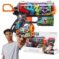 Zabawki militarne - ZURU X-SHOT SKINS WYRZUTNIA FLUX GRAFFITI PISTOLET NA NABOJE + 8 NABOJÓW - miniaturka - grafika 1