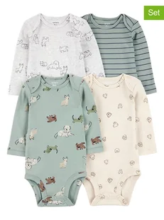 carter's Body (4 szt.) w kolorze zielono-szro-beżowym - Body dla niemowląt - miniaturka - grafika 1