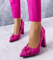 Półbuty damskie - Różowe eleganckie czółenka Vinceza-36 - miniaturka - grafika 1