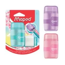 Temperówka z gumką Connect pastel 2 otwory MAPED - Przybory szkolne - miniaturka - grafika 1