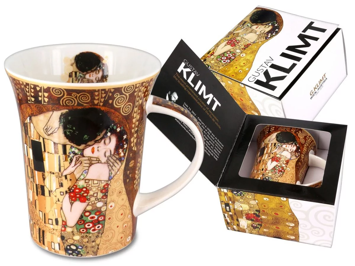Carmani Kubek z porcelany Gustav Klimt The Kiss 330ml 532-8101