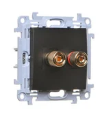 Gniazdka elektryczne - Kontakt Simon Gniazdo głośnikowe pojedyncze SIMON 10 czarny mat - miniaturka - grafika 1