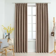 Zasłony - Zasłony zaciemniające z haczykami VIDAXL, taupe, 140x175 cm, 2 szt. - miniaturka - grafika 1